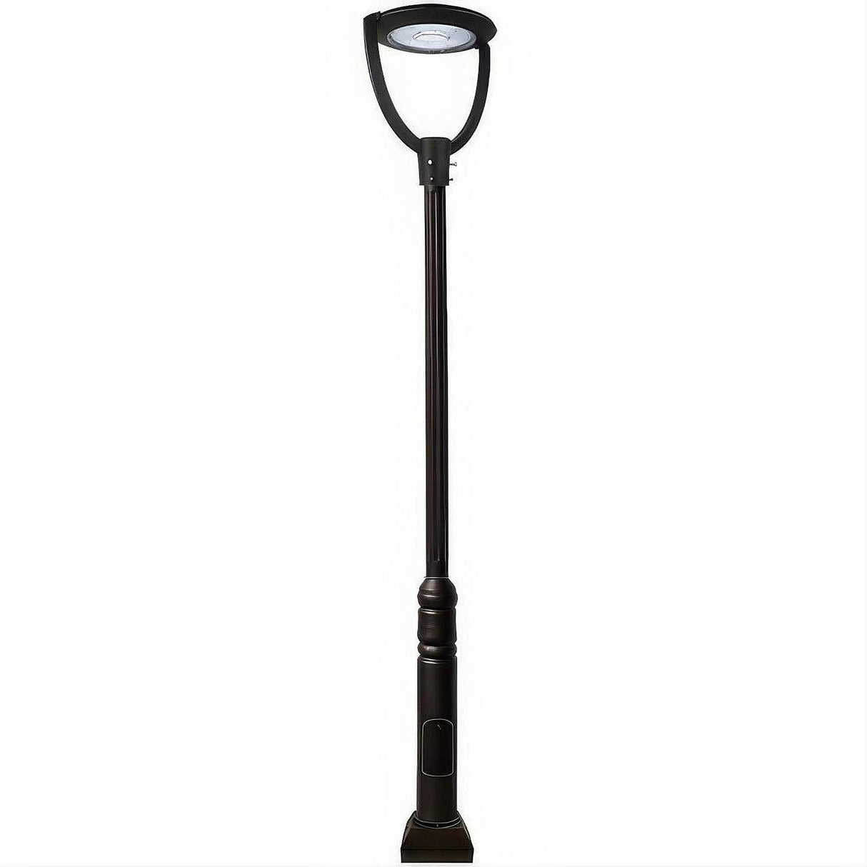 Dabmar Lighting GM5721-LB75-50K-B Cast Alum 1 Post Top Fixture Pole + Base 100V-277V LB 75W 50K Black