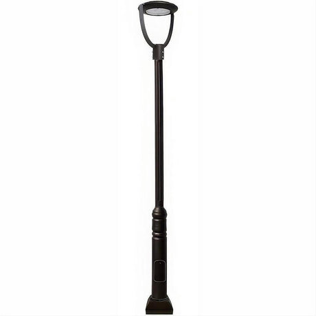 Dabmar Lighting GM5731-LB55-MULT-B Cast Alum 1 Post Top Fixture Pole + Base 100V-277V LB 55W Tunable Black