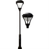 Dabmar Lighting GM5901-L20-50K-B Cast Alum 1 Post Top Fixture Pole + Base 120V-277V G24 LED 20W 50K Black