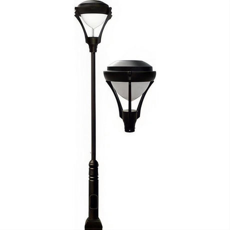 Dabmar Lighting GM5901-L20-50K-B Cast Alum 1 Post Top Fixture Pole + Base 120V-277V G24 LED 20W 50K Black
