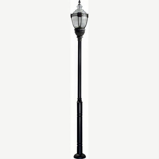Dabmar Lighting GM6601-L120-41K-B Cast Alum 1 Post Top Fixture Pole + Base 120V-277V E39 LED 120W 41K Black