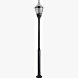 Dabmar Lighting GM6601-L54-30K-B Cast Alum 1 Post Top Fixture Pole + Base 120V-277V E39 LED 54W 30K Black