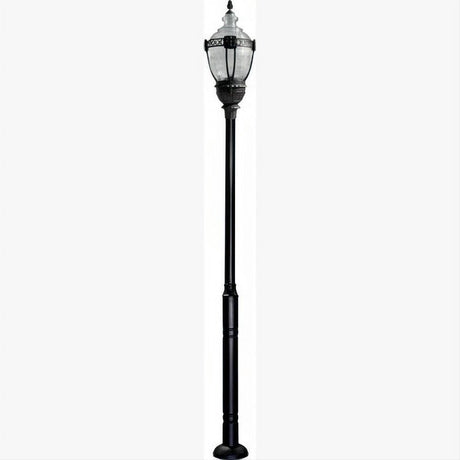 Dabmar Lighting GM6601-L54-30K-B Cast Alum 1 Post Top Fixture Pole + Base 120V-277V E39 LED 54W 30K Black