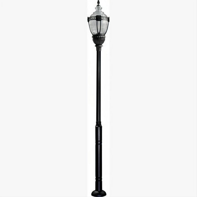 Dabmar Lighting GM6601-L54-30K-B Cast Alum 1 Post Top Fixture Pole + Base 120V-277V E39 LED 54W 30K Black