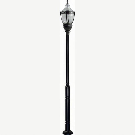 Dabmar Lighting GM6601-L63-40K-B Cast Alum 1 Post Top Fixture Pole + Base 120V-277V E39 LED 63W 40K Black