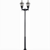 Dabmar Lighting GM6602-B Cast Alum 2 Post Top Fixture Pole + Base 120V E39 No Lamp Black