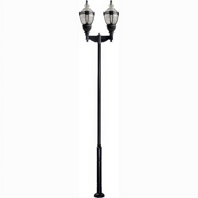 Dabmar Lighting GM6602-B Cast Alum 2 Post Top Fixture Pole + Base 120V E39 No Lamp Black