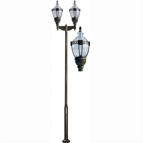 Dabmar Lighting GM6602-BZ Cast Alum 2 Post Top Fixture Pole + Base 120V E39 No Lamp Bronze