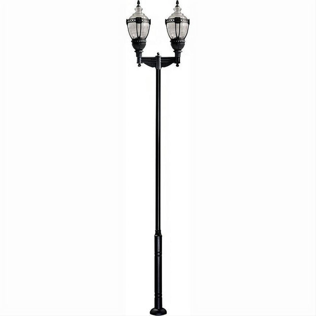 Dabmar Lighting GM6602-L108-30K-B Cast Alum 2 Post Top Fixture Pole + Base 120V-277V E39 2X LED 54W 30K Black