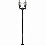 Dabmar Lighting GM6602-L160-30K-B Cast Alum 2 Post Top Fixture Pole + Base 120V-277V E39 2X LED 80W 30K Black