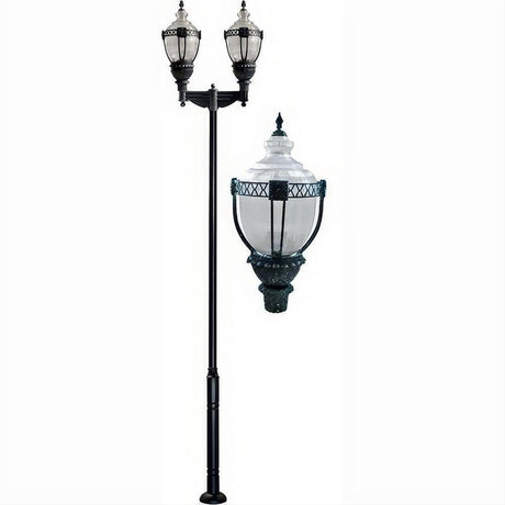 Dabmar Lighting GM6602-VG Cast Alum 2 Post Top Fixture Pole + Base 120V E39 No Lamp Verde Green