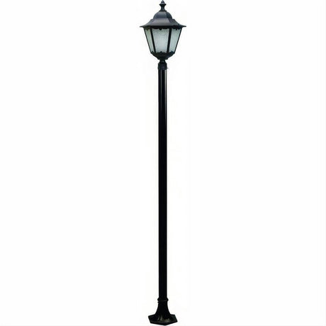 Dabmar Lighting GM8121-L20-30K-B Cast Alum 1 Post Top Fixture Pole + Base 120V-277V G24 LED 20W 30K Black