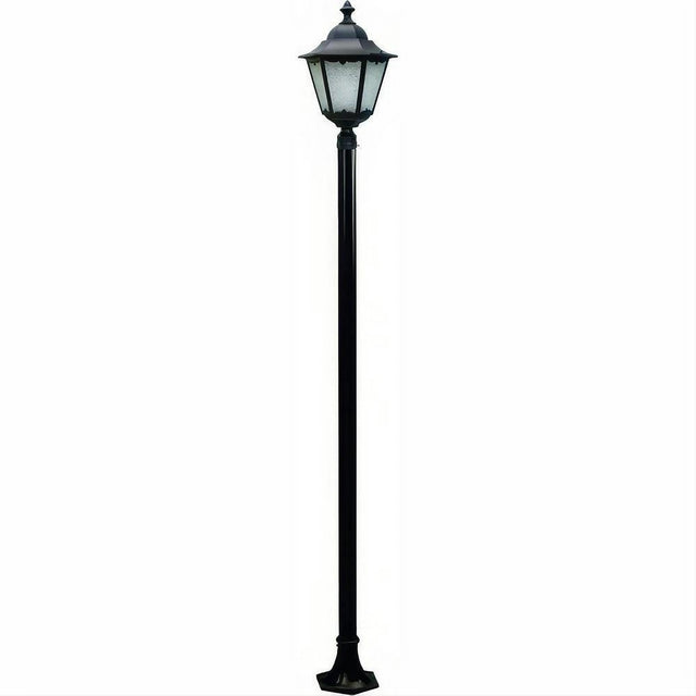 Dabmar Lighting GM8121-L20-30K-B Cast Alum 1 Post Top Fixture Pole + Base 120V-277V G24 LED 20W 30K Black