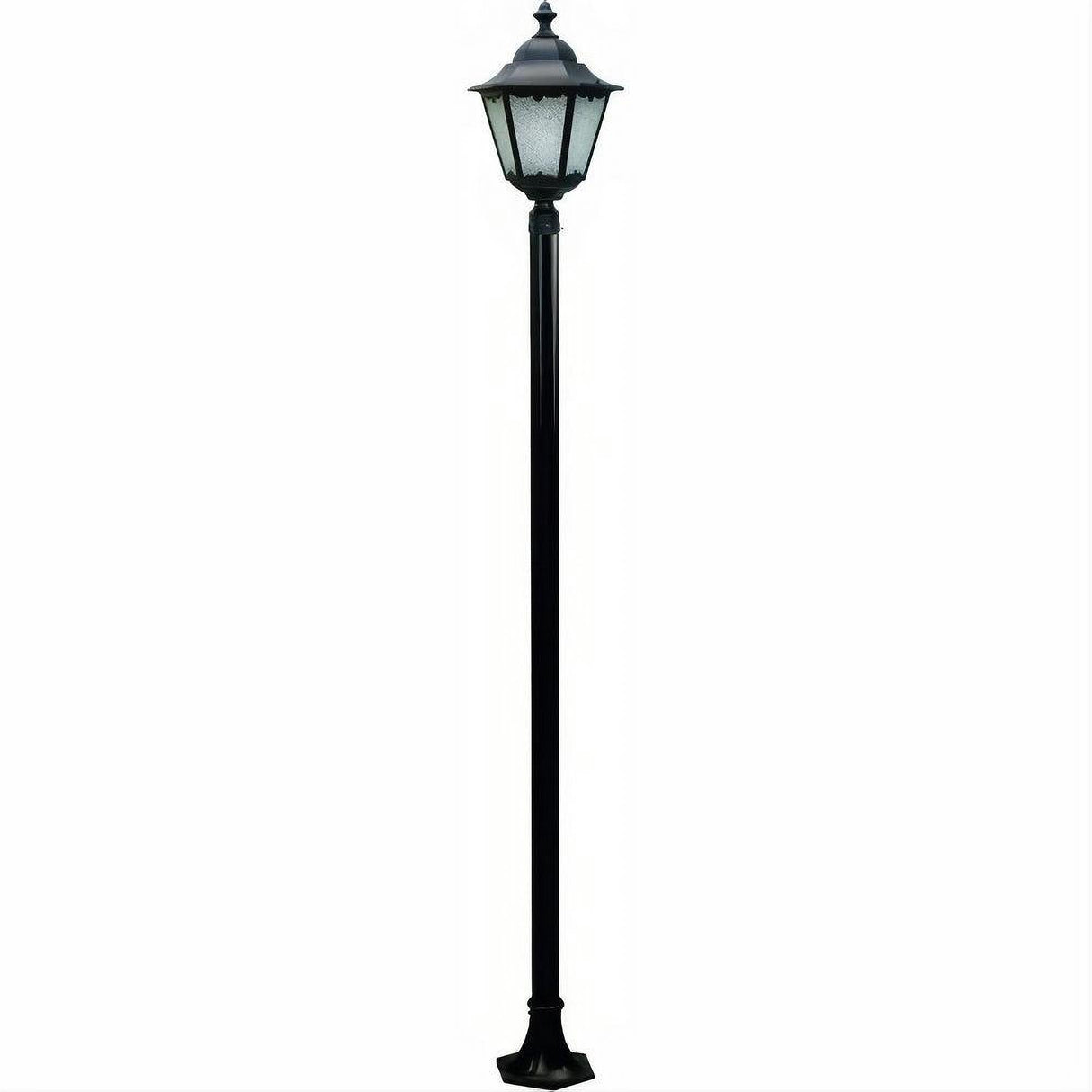 Dabmar Lighting GM8121-L20-50K-B Cast Alum 1 Post Top Fixture Pole + Base 120V-277V G24 LED 20W 50K Black