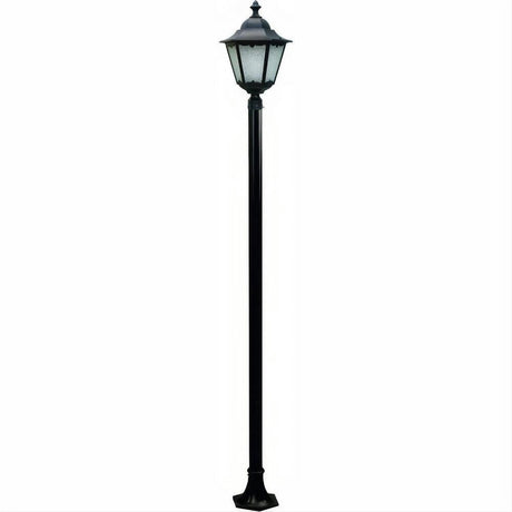 Dabmar Lighting GM8121-L20-50K-B Cast Alum 1 Post Top Fixture Pole + Base 120V-277V G24 LED 20W 50K Black