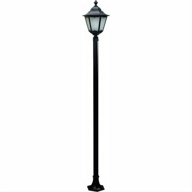 Dabmar Lighting GM8121-L20-50K-B Cast Alum 1 Post Top Fixture Pole + Base 120V-277V G24 LED 20W 50K Black