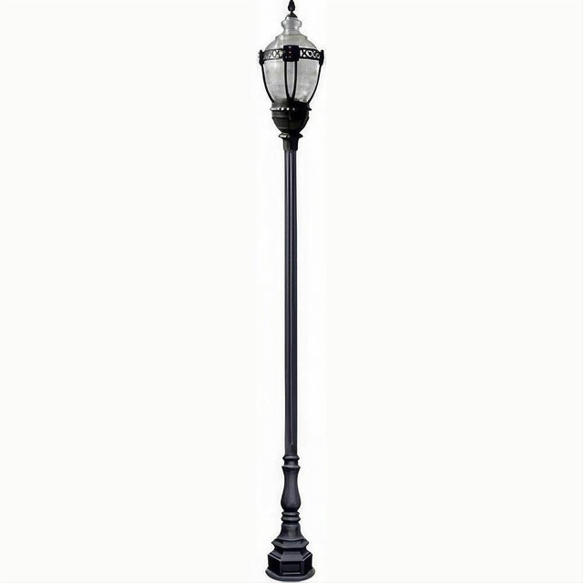 Dabmar Lighting GM8931-L54-30K-B Cast Alum 1 Post Top Fixture Pole + Base 120V-277V E39 LED 54W 30K Black