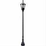 Dabmar Lighting GM8931-L54-50K-B Cast Alum 1 Post Top Fixture Pole + Base 120V-277V E39 LED 54W 50K Black