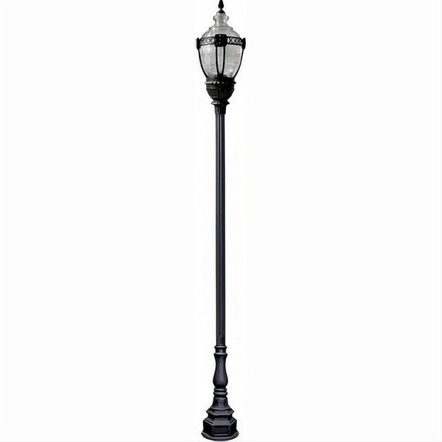 Dabmar Lighting GM8931-L63-50K-B Cast Alum 1 Post Top Fixture Pole + Base 120V-277V E39 LED 63W 50K Black