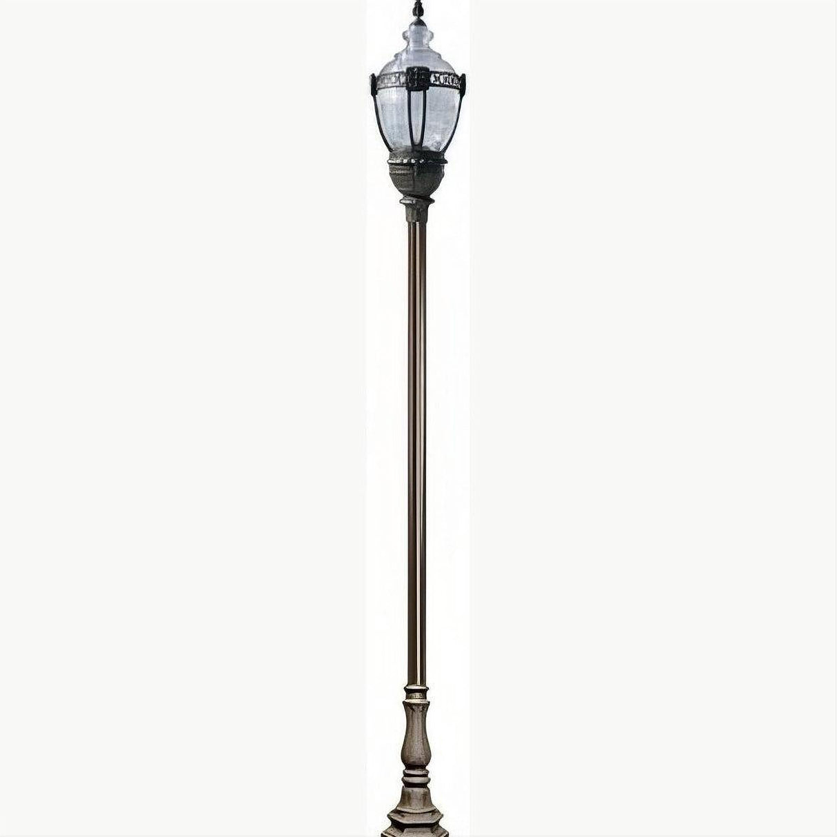 Dabmar Lighting GM8931-L63-50K-BZ Cast Alum 1 Post Top Fixture Pole + Base 120V-277V E39 LED 63W 50K Bronze