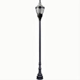 Dabmar Lighting GM8931-L80-30K-B Cast Alum 1 Post Top Fixture Pole + Base 120V-277V E39 LED 80W 30K Black