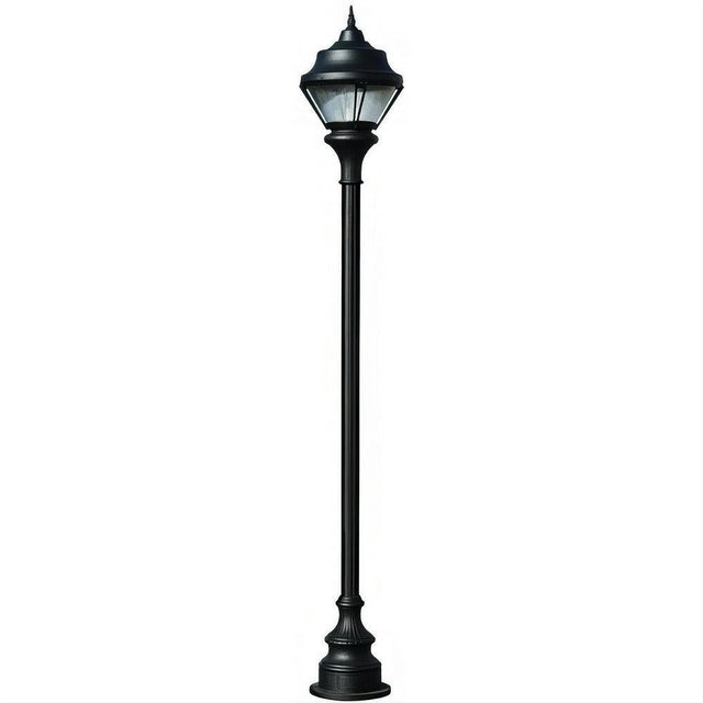 Dabmar Lighting GM9001-L20-50K-B Cast Alum 1 Post Top Fixture Pole + Base 120V-277V G24 LED 20W 50K Black
