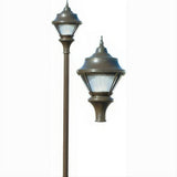 Dabmar Lighting GM9001-L30-65K-BZ Cast Alum 1 Post Top Fixture Pole + Base 85V-265V E26 LED 30W 65K Bronze