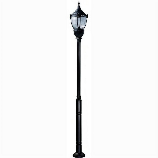 Dabmar Lighting GM9101-L120-41K-B Cast Alum 1 Post Top Fixture Pole + Base 120V-277V E39 LED 120W 41K Black