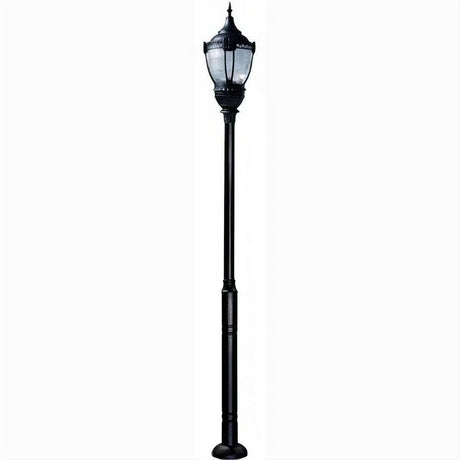Dabmar Lighting GM9101-L54-40K-B Cast Alum 1 Post Top Fixture Pole + Base 120V-277V E39 LED 54W 40K Black