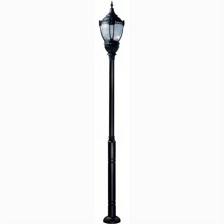 Dabmar Lighting GM9101-L63-30K-B Cast Alum 1 Post Top Fixture Pole + Base 120V-277V E39 LED 63W 30K Black