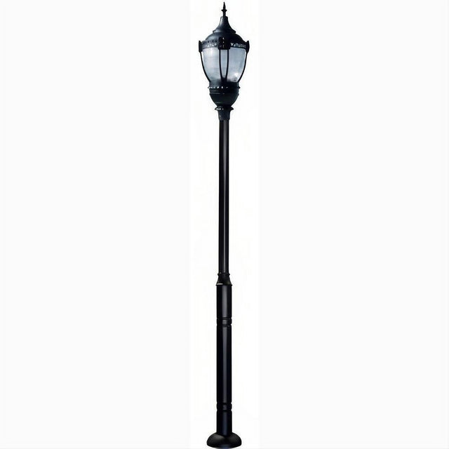 Dabmar Lighting GM9101-L63-30K-B Cast Alum 1 Post Top Fixture Pole + Base 120V-277V E39 LED 63W 30K Black