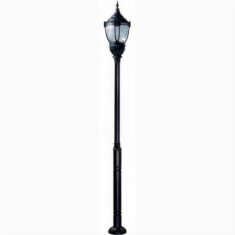 Dabmar Lighting GM9101-L63-40K-B Cast Alum 1 Post Top Fixture Pole + Base 120V-277V E39 LED 63W 40K Black