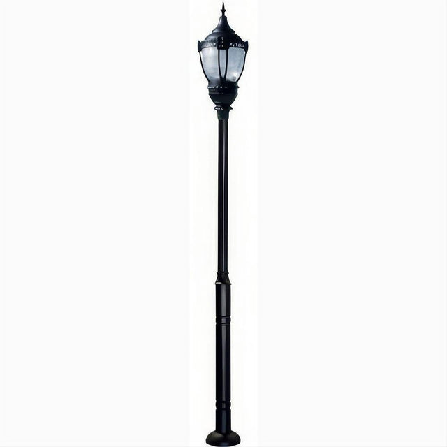 Dabmar Lighting GM9101-L63-40K-B Cast Alum 1 Post Top Fixture Pole + Base 120V-277V E39 LED 63W 40K Black