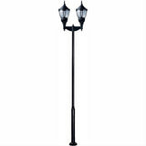 Dabmar Lighting GM9102-L108-40K-B Cast Alum 1 Post Top Fixture Pole + Base 120V-277V E39 2X LED 54W 40K Black