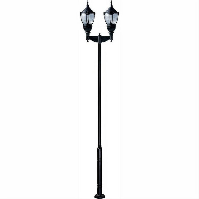Dabmar Lighting GM9102-L108-50K-B Cast Alum 1 Post Top Fixture Pole + Base 120V-277V E39 2X LED 54W 50K Black