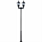Dabmar Lighting GM9102-L126-40K-B Cast Alum 1 Post Top Fixture Pole + Base 120V-277V E39 2X LED 63W 40K Black