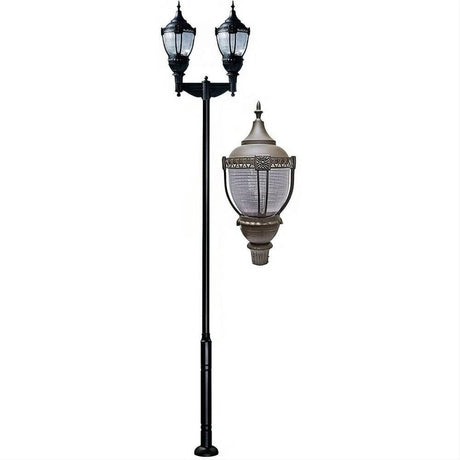 Dabmar Lighting GM9102-L160-30K-BZ Cast Alum 1 Post Top Fixture Pole + Base 120V-277V E39 2X LED 80W 30K Bronze