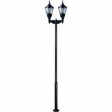 Dabmar Lighting GM9102-L160-50K-B Cast Alum 1 Post Top Fixture Pole + Base 120V-277V E39 2X LED 80W 50K Black
