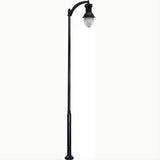 Dabmar Lighting GM9271-L120-41K-B Cast Alum 1 Post Top Fixture Pole + Base 120V-277V E39 LED 120W 41K Black