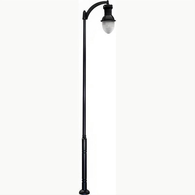 Dabmar Lighting GM9271-L120-41K-B Cast Alum 1 Post Top Fixture Pole + Base 120V-277V E39 LED 120W 41K Black