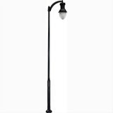 Dabmar Lighting GM9271-L63-50K-B Cast Alum 1 Post Top Fixture Pole + Base 120V-277V E39 LED 63W 50K Black