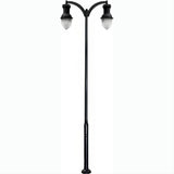 Dabmar Lighting GM9272-L160-50K-B Cast Alum 1 Post Top Fixture Pole + Base 120V-277V E39 2X LED 80W 50K Black