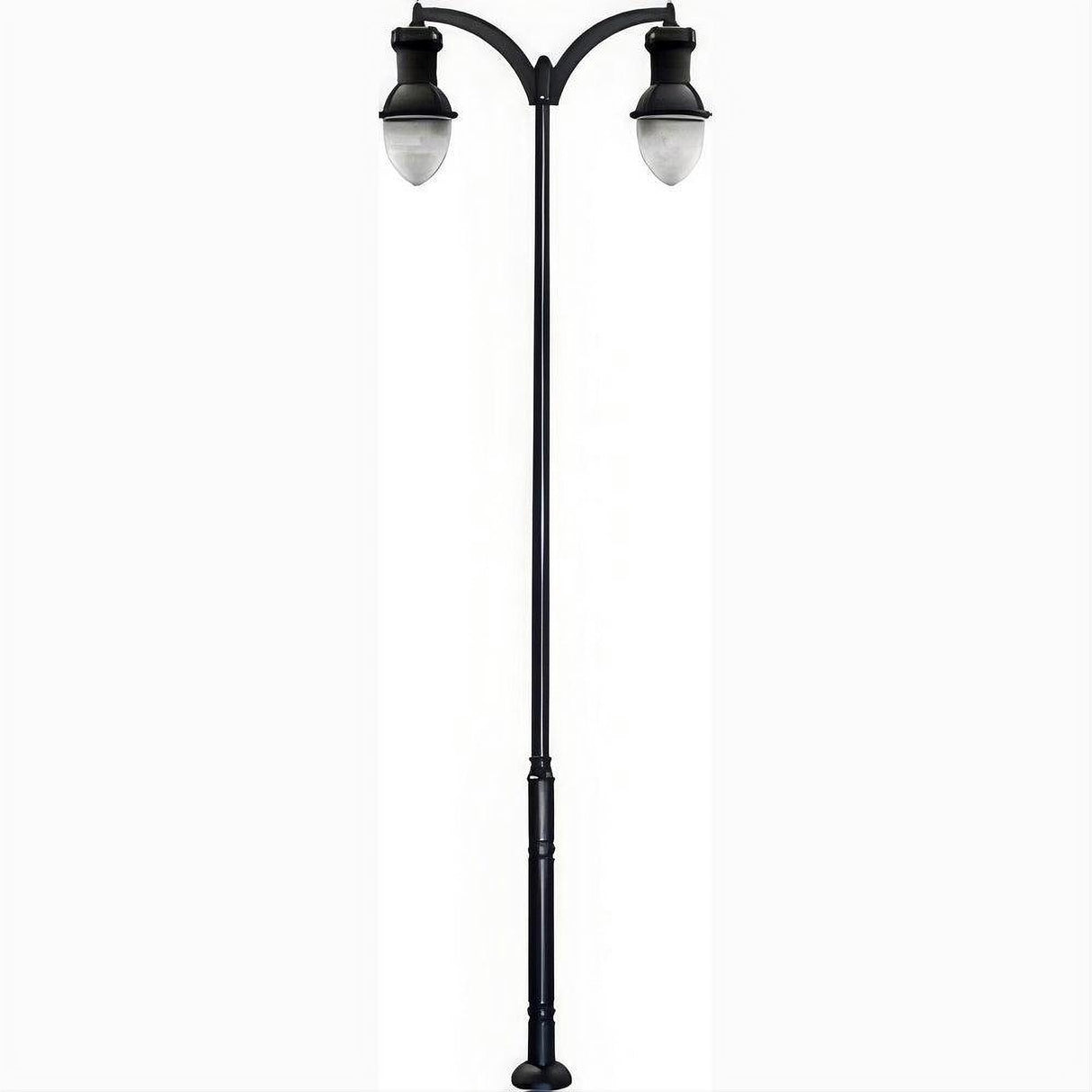 Dabmar Lighting GM9272-L240-41K-B Cast Alum 2 Post Top Fixture Pole + Base 120V-277V E39 2X LED 120W 41K Black