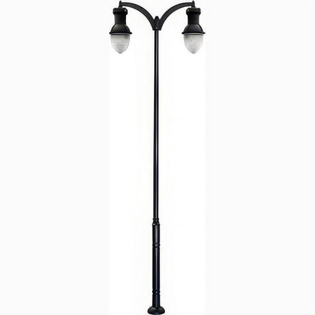 Dabmar Lighting GM9272-L240-41K-B Cast Alum 2 Post Top Fixture Pole + Base 120V-277V E39 2X LED 120W 41K Black