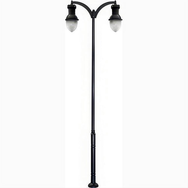 Dabmar Lighting GM9272-L240-41K-B Cast Alum 2 Post Top Fixture Pole + Base 120V-277V E39 2X LED 120W 41K Black