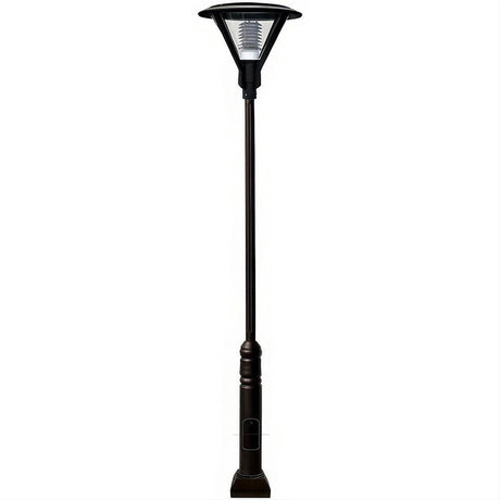 Dabmar Lighting GM9501-L18-65K-B Cast Alum 1 Post Top Fixture Pole + Base 120V-277V E26 LED 18W 65K Black