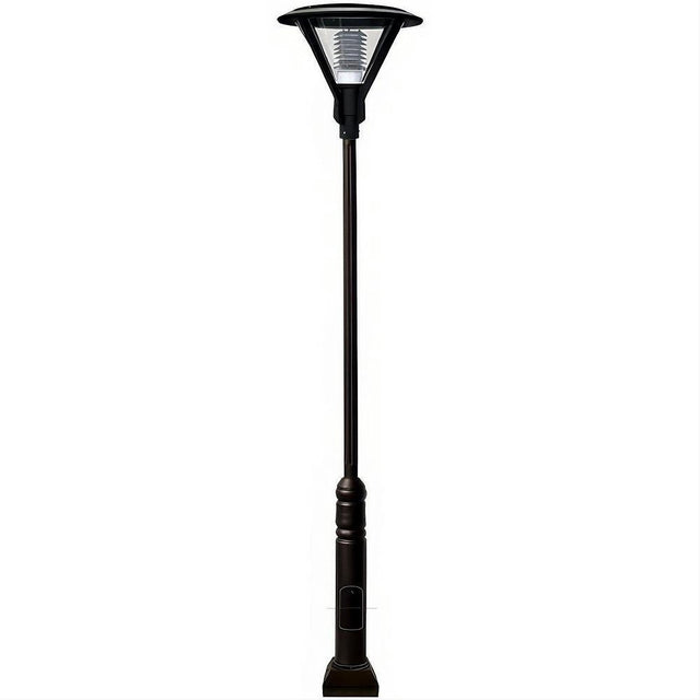 Dabmar Lighting GM9501-L18-65K-B Cast Alum 1 Post Top Fixture Pole + Base 120V-277V E26 LED 18W 65K Black