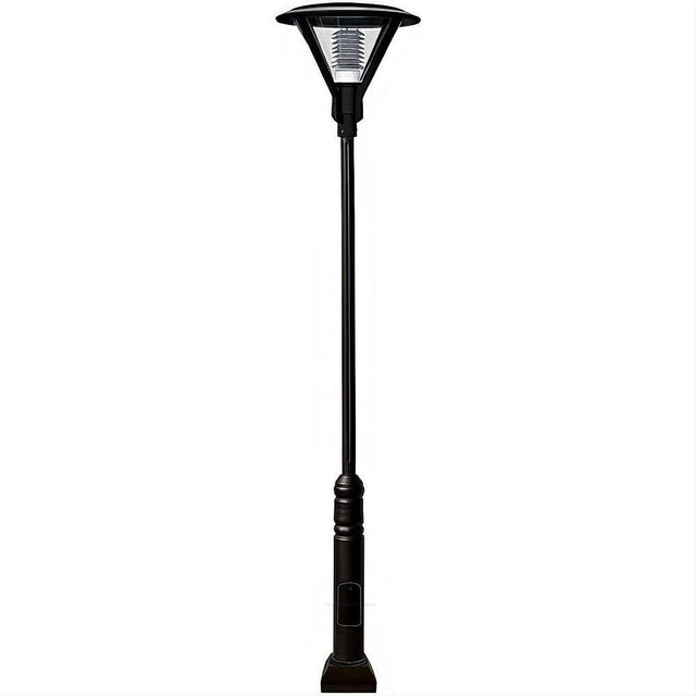 Dabmar Lighting GM9501-L20-50K-B Cast Alum 1 Post Top Fixture Pole + Base 120V-277V G24 LED 20W 50K Black