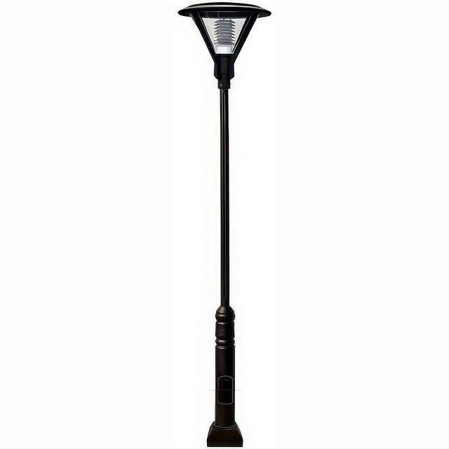 Dabmar Lighting GM9501-L30-65K-B Cast Alum 1 Post Top Fixture Pole + Base 85V-265V E26 LED 30W 65K Black