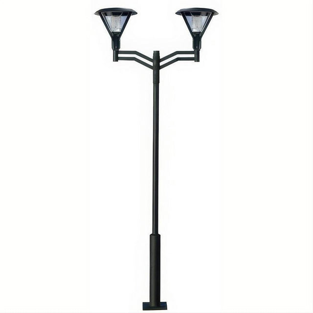 Dabmar Lighting GM9502-B Cast Alum 2 Post Top Fixture Pole + Base 120V E26 No Lamp Black